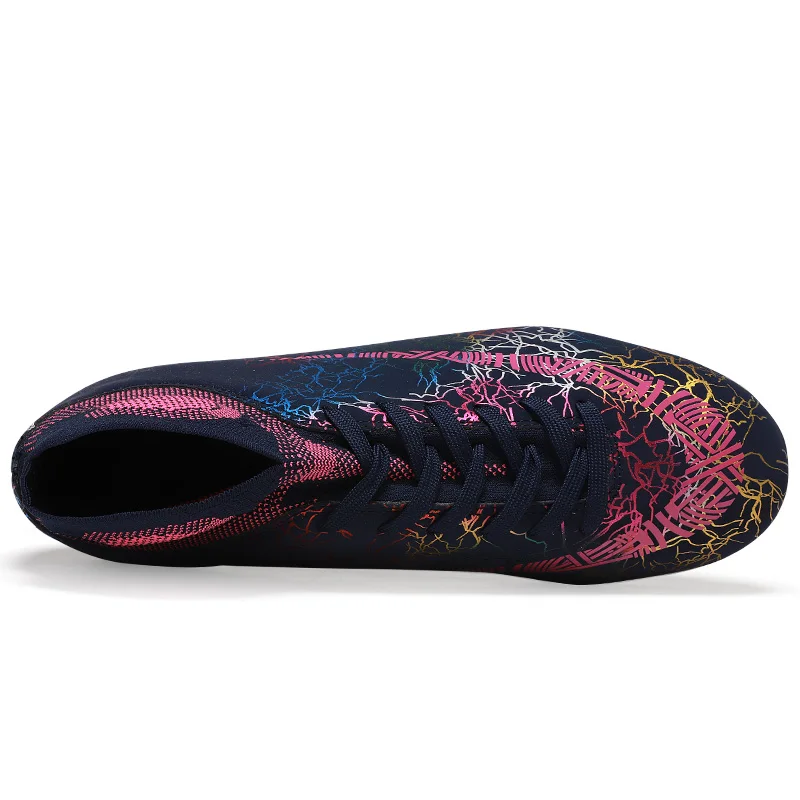 Детские мужские высокие футбольные бутсы 2019 детские удобные шипы черные зеленые