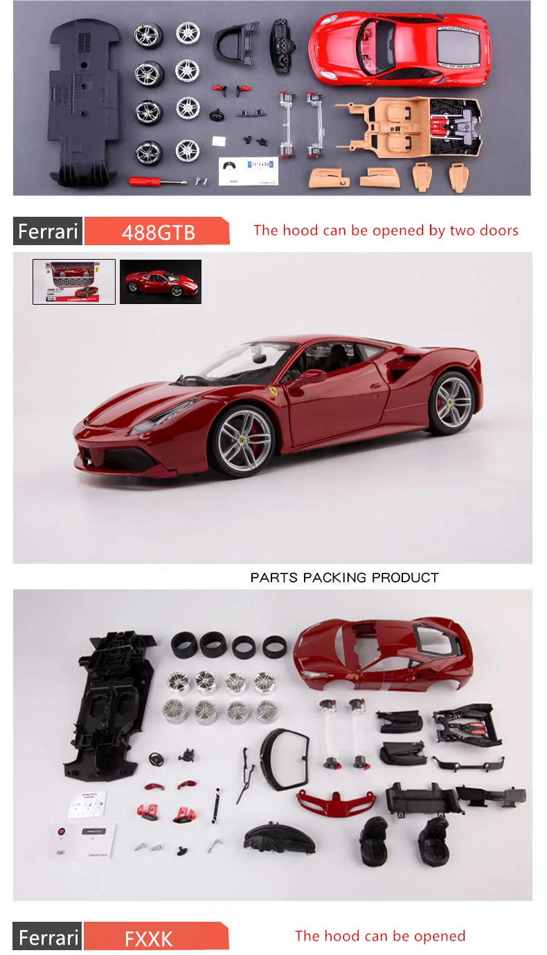 Maisto 1:24 La Ferrari 8 стилей Ferrari Сборная модель автомобиля из сплава в сборе DIY игрушка инструмент Мальчик Игрушка Подарочная коллекция