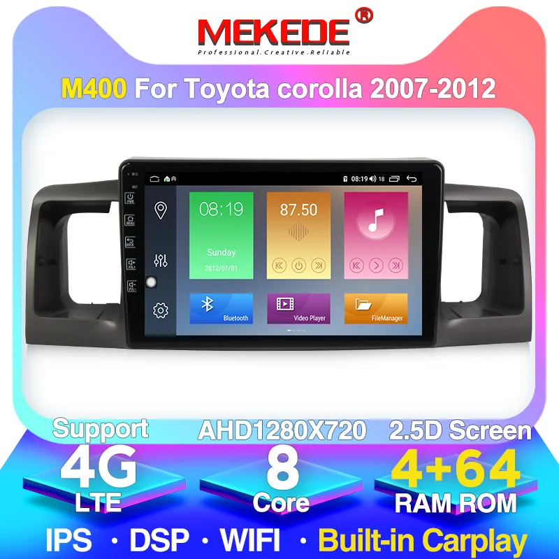 IPS экран 4G lte 8core Android 10 Авто GPS радио DSP стерео плеер для Toyota Corolla 2007