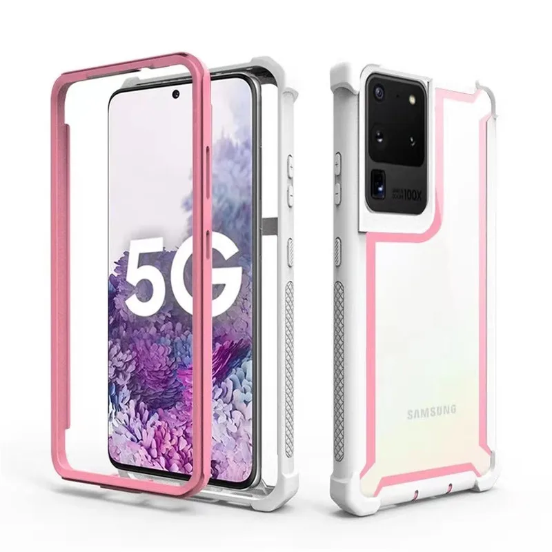 

Samsung s8 s9 s10 note10 s20 s21 Plus Shockproof Hybrid Armor Case note8 note9 note20 s21 Ultra Color TPU Bumper 2 in1 Phone Bag