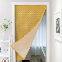 yellow geometric stripe print short curtain cloth curtains for bar kitchen cabinet door and widow partition curtain