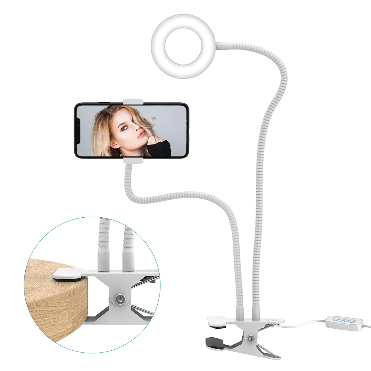 Кольцевой светильник APEXEL для селфи с длинной рукояткой