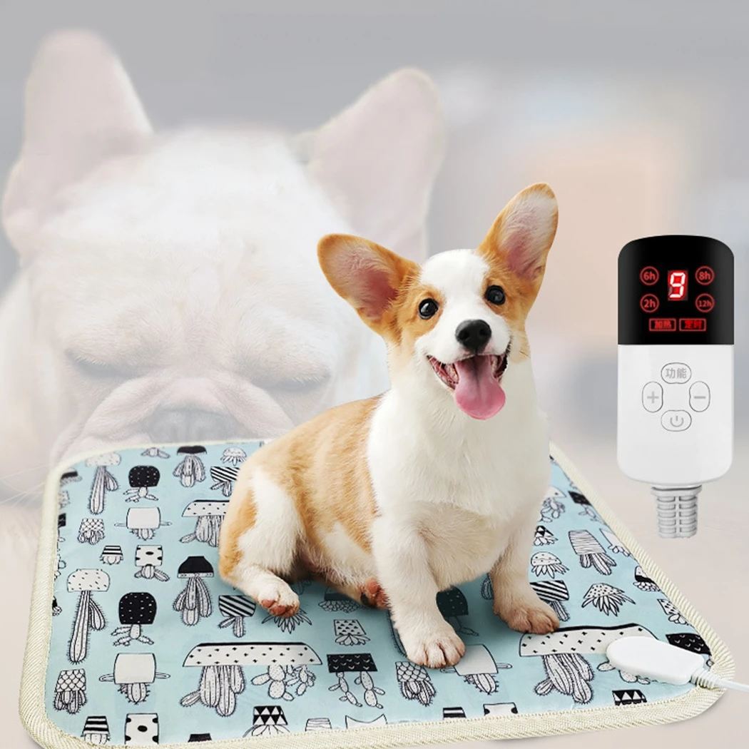 

1pc Hot Selling Pet Heating Pad Electric Fashionable Waterproof PVC Timed Dog Warming Bed Cat Heated Pad Dog Supplies Multicolor