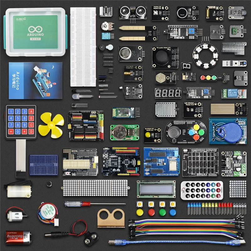 

Стартовый набор для Arduino Project Super Starter Kit, комплект для самостоятельной сборки с платой для Arduino IDE с инструкцией на английском языке/Cip, [подарок]