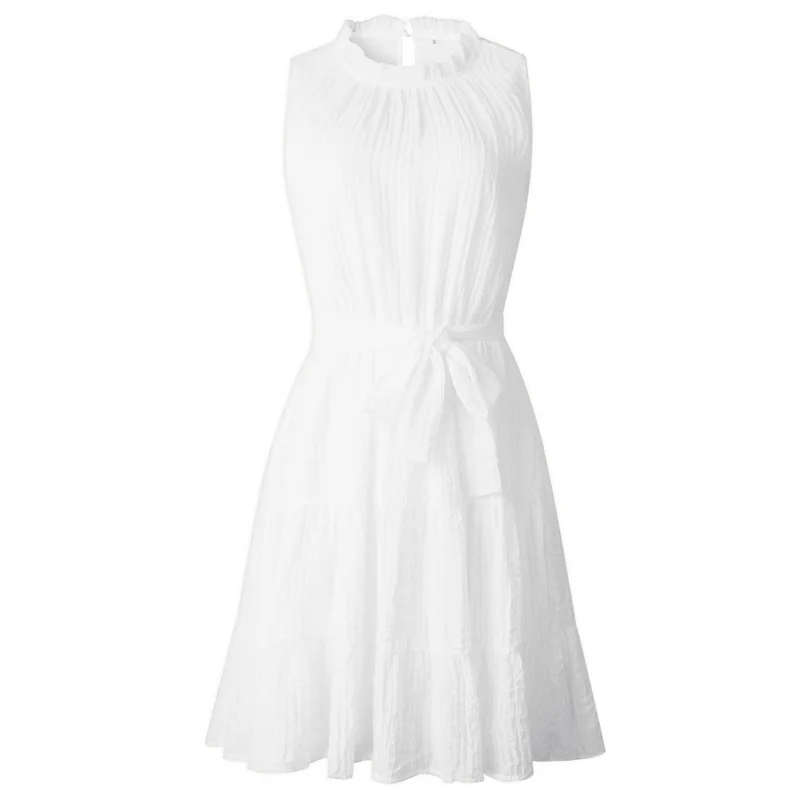 

Summer Pleated Bow Mini Skirt Elegant Ladies Fitted Dress Party