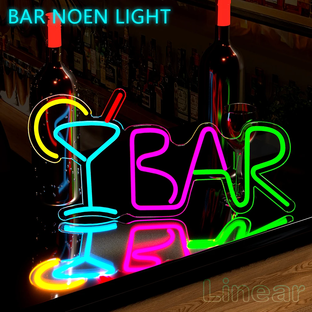 Flex LED Bar Neon Sign Light Outdoor Cocktail Bar Pub Beer Whisky Shop Night Lamp Nightclub Usb Wedding  Decoration  Atomsphere