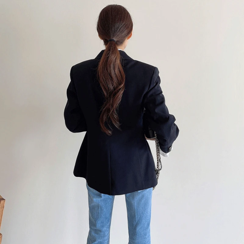 

New 2021 Autumn Winter Women's Blazers Jackets Fashionable Vintage Oversized Elegant Office Lady Wild Tops