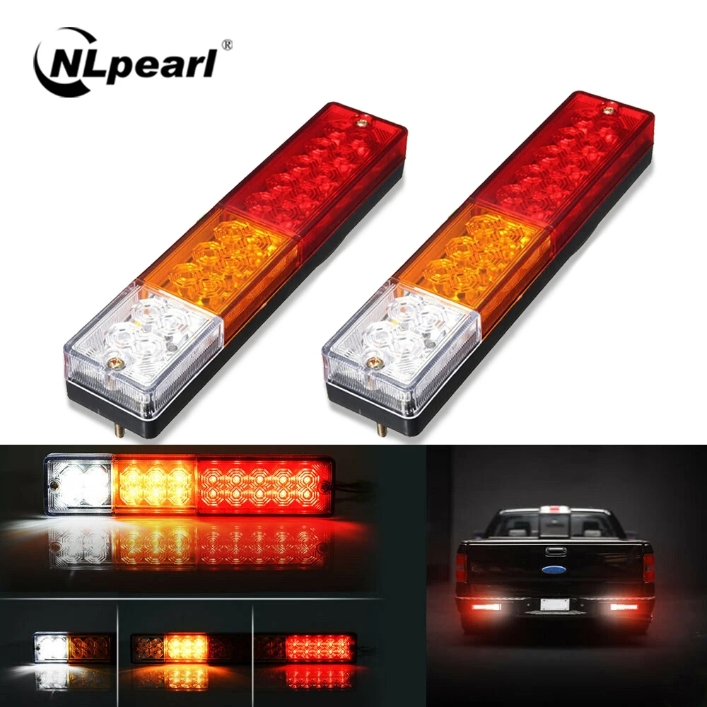 

Nlpearl 2x 12V 24V Waterproof LED Tail Light for Truck Caravans Campers Boat ATV Trailer Stop Warning Lamp Car Brake Rear Light