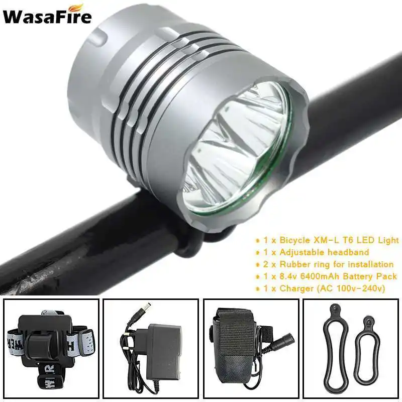 WasaFire 5000lm CREE XML T6 велосипед светильник Велосипедные Фары Светильник s светодиодный