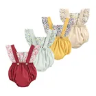 Sanlutozобувь с цветочным узором для маленьких девочек, комбинезон с цветочным принтом летнее платье без рукавов Одежда для девочек милый комплект одежды для маленьких девочек,