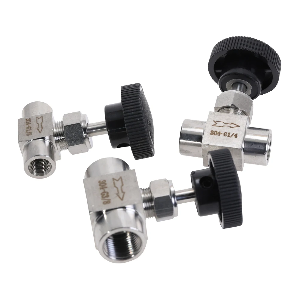 Игольчатый клапан из нержавеющей стали 304 запорный для воды и газа 1/8 дюйма 1/4 3/8 BSP