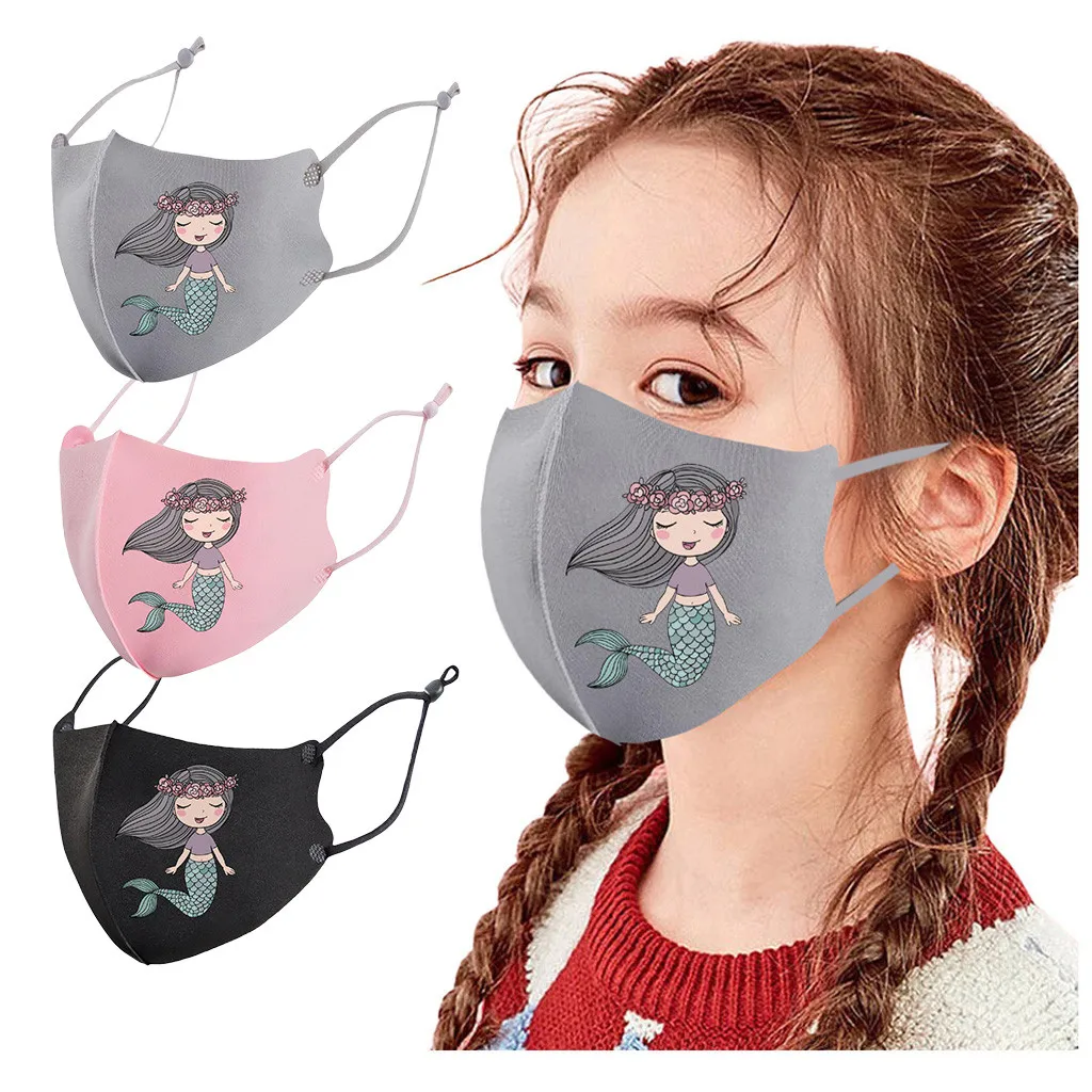 

Детские маски с принтом для рта, регулируемые подвесные маски для защиты ушей, многоразовые маски для лица для мальчиков и девочек, ткань дл...