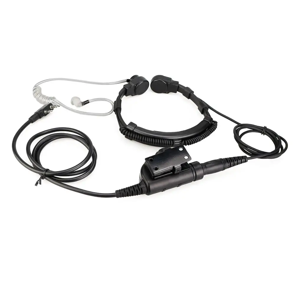 RETEVIS ETK006 Adjustable Tactical Throat Mic With PTT throat microphone Headphones Walkie Talkie For Airsoft Games
