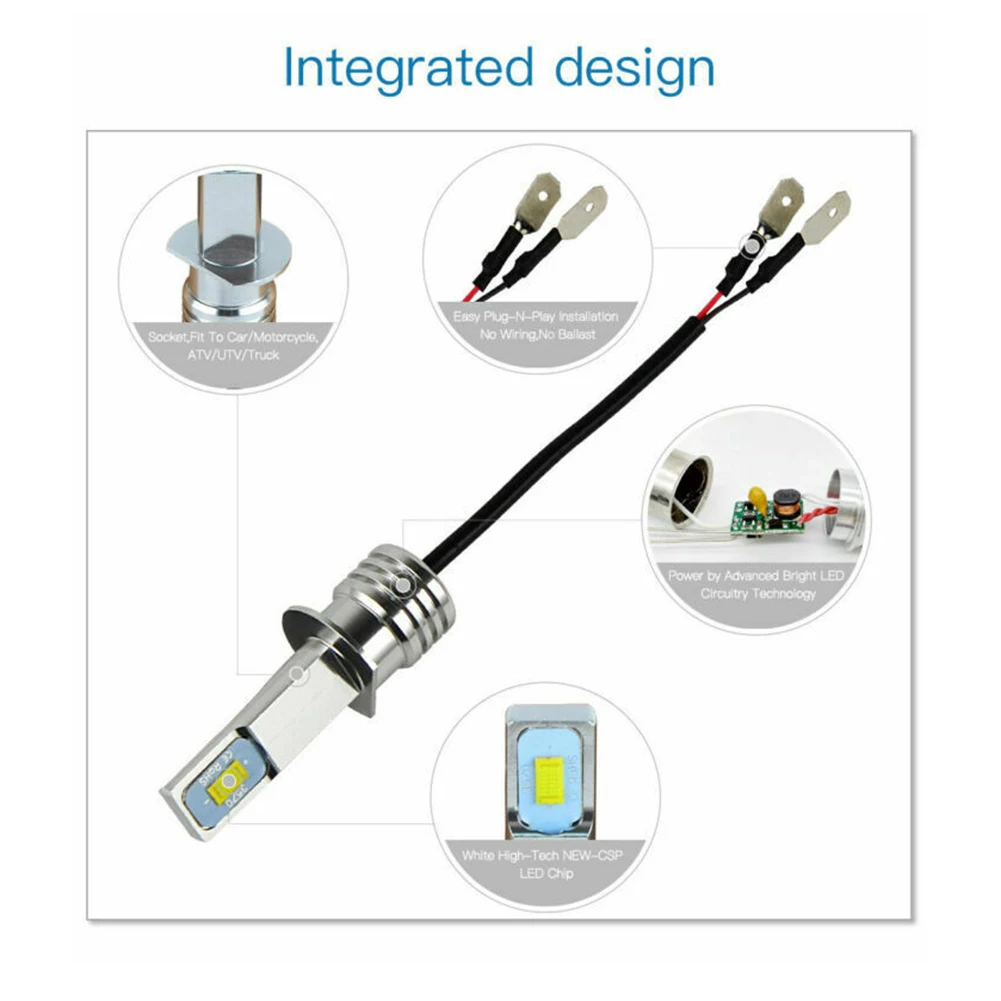 

Headlight LED Bulbs H1 Conversion Kit High Low Beam 6000K White Waterproof IP67
