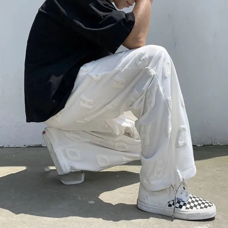 Повседневные широкие брюки для мужчин Свободные спортивные штаны Уличная одежда