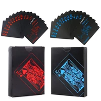 54 шт. карты водонепроницаемые ПВХ чисто черные Волшебные коробки-Упакованные пластиковые игральные карты набор колоды покер классические ...