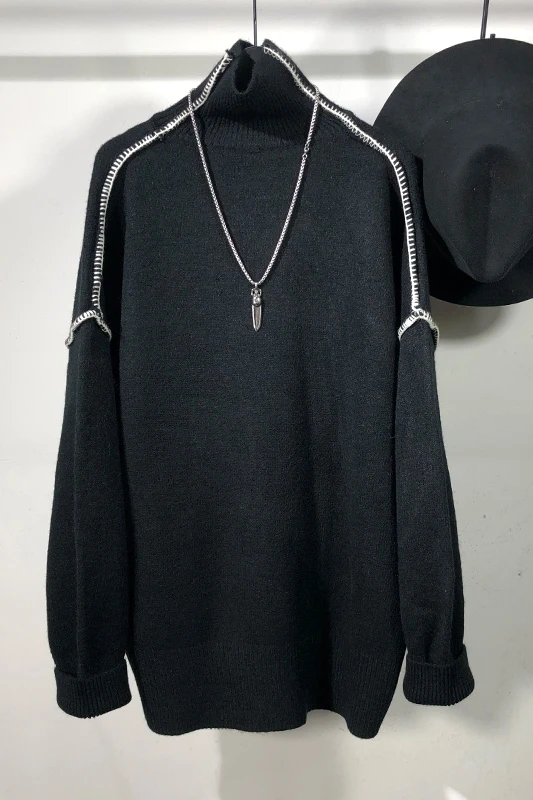 Толстовка мужская хлопковая в готическом стиле с высоким воротником | Мужская