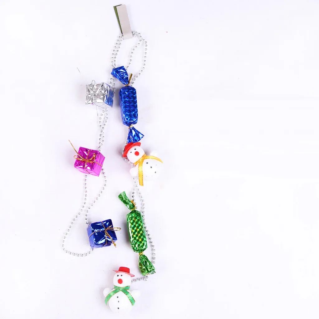 Merry Christmas Decoration for Home 2020 Santa Claus Snowman Chain Tree Decor Bell Candy Pendant Xmas Ornaments | Дом и сад