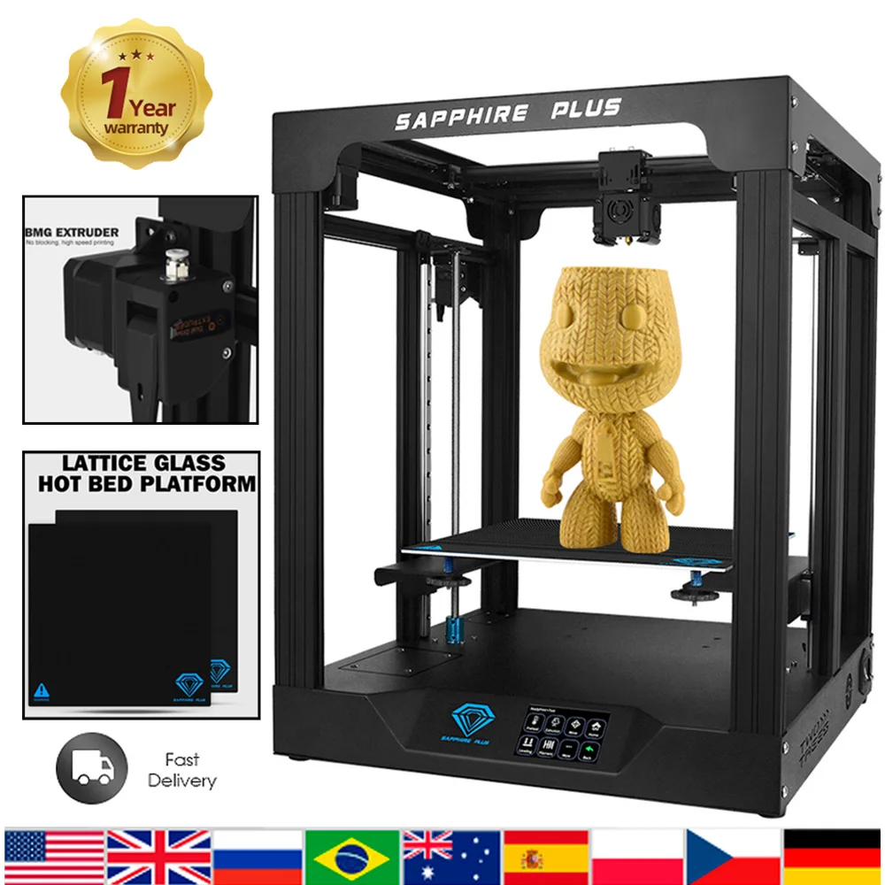 

Twotrees 3D Printer Sapphire Plus V1.1 DIY Kit COREXY dual drive Extruder Print Size 300*300*350mm PEI FDM Dual Z Axis