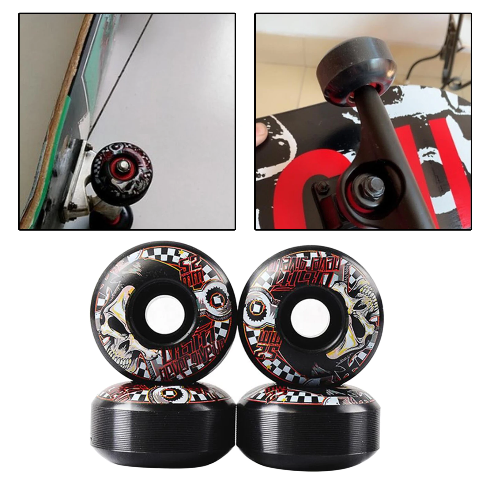 

4Pcs PU Skateboard Wheels 52x30mm High Strength Wearproof Roller Outer Case