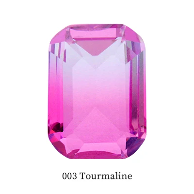 003 Tourmaline Октагон Турмалин цветной горный хрусталь кристалл K9 стекло для изготовления ювелирных изделий точечный кристалл для рукоделия клей на одежду одежды - Цвет: 003 Tourmaline