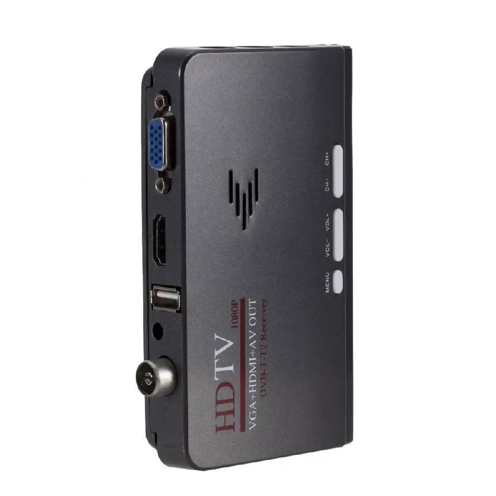 DVB-T/DVB-T2 TV Tuner Receiver DVB T/T2 Box VGA AV CVBS 1080P HDMI Digital HD Satellite with Remote Control | Электроника