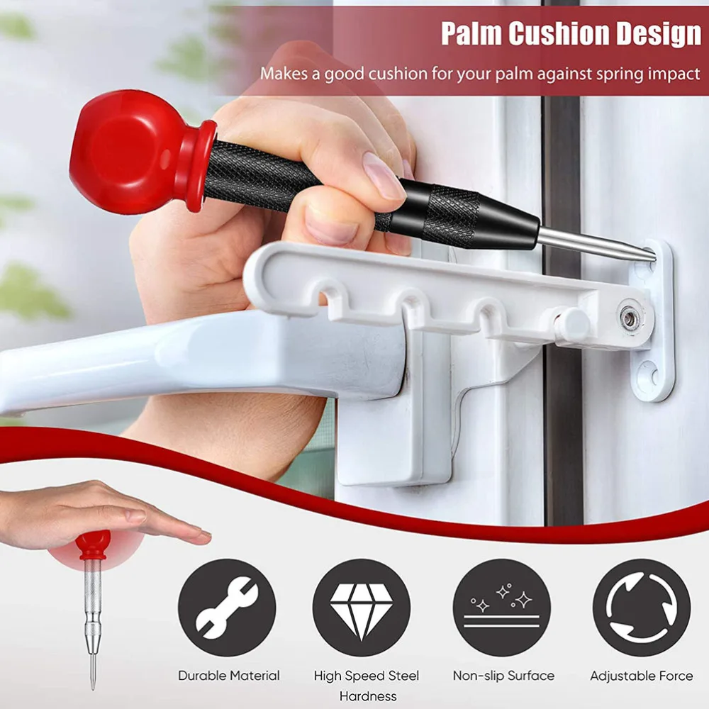 

2pcs Center Punch Tool Automatic Spring Loaded Determine Drilling Position Tool