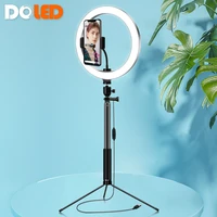 doled 10 led ring light lamp with 65 7inch tripod stand selfie stick phone holder for youtube live stream photography lighting