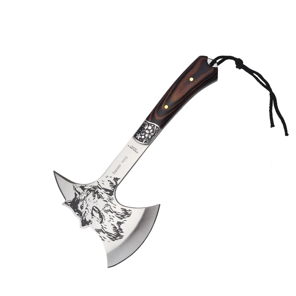 AQSFML Wolf Portable Multifunctional Outdoor Camping Survival Axe Tool Tomahawk Hunting Hatchet Fire/Ice Army Assemble | Инструменты