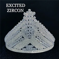 noble retro zircon princess crown fashion luxury crystal bridal headdress elegant womens leisure party jewelry crown