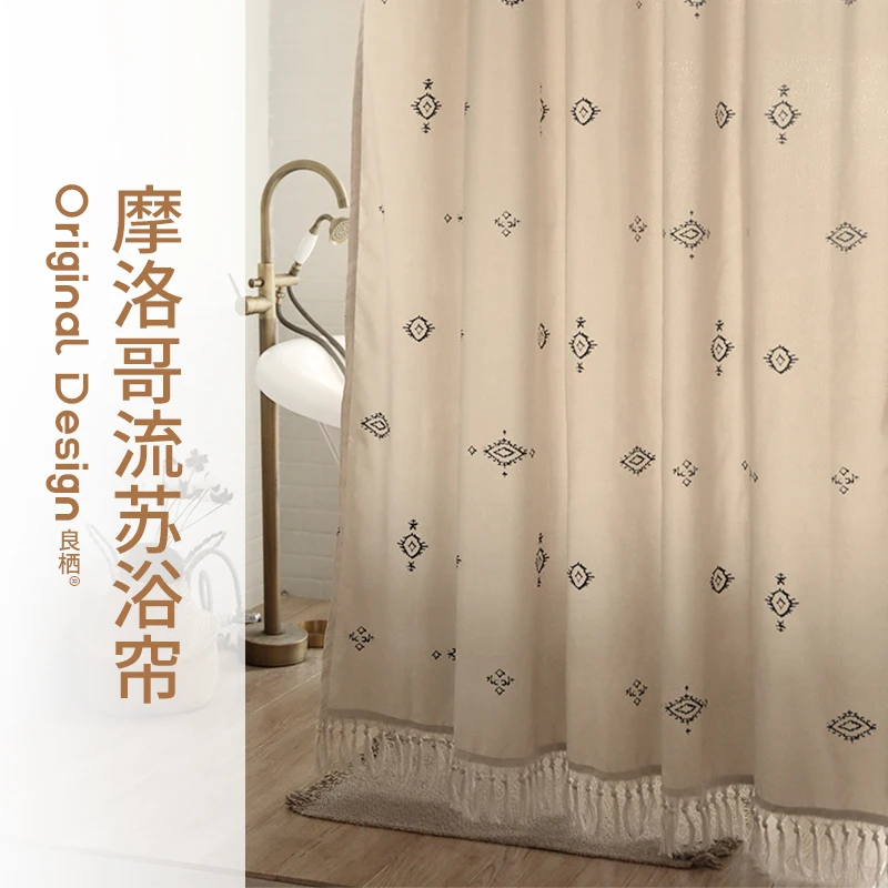 Online Tenda Da Doccia Impermeabile Addensata Cortina Cortinas De Bano Set Da Bagno Con Tenda Da Doccia E Tappeti DE50YL