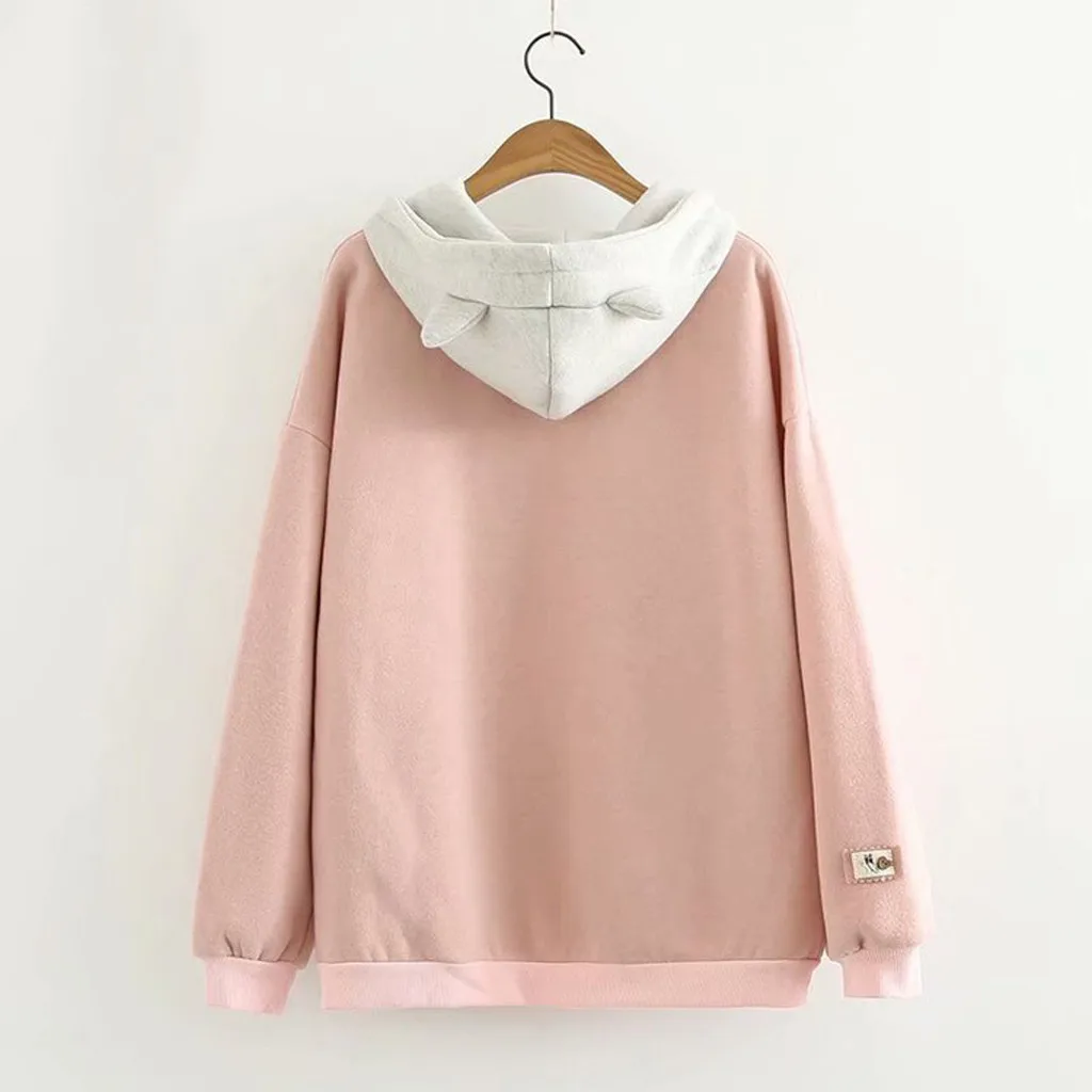 SAGACE 2020 осенне-зимний новый модный Женский свитшот с капюшоном и принтом кота