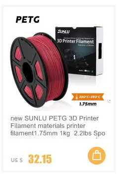 SUNLU PETG нить для 3d принтера 1,75 мм 1 кг 2.2lbs катушка поддержка defferent материал 3d принтер Заправка Полноцветная 3D нить заказ