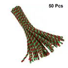 50 шт. двухцветные стебли синели для рукоделия, красные и зеленые поворотные палочки, Детские очистители труб, детская ручная работа, стержень для творчества