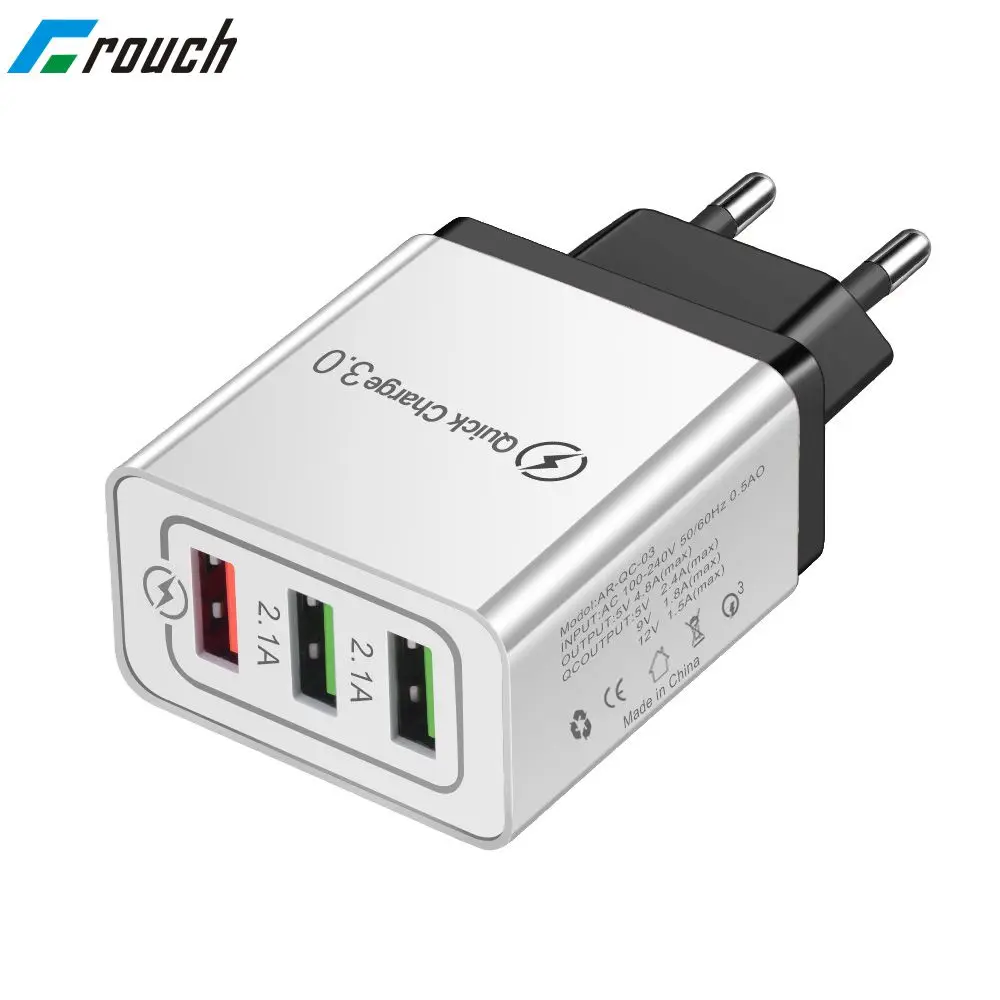 30 Вт Quick Charge 3 0 USB зарядное устройство для iPhone XR 7 8 ЕС США Plug стены мобильный телефон