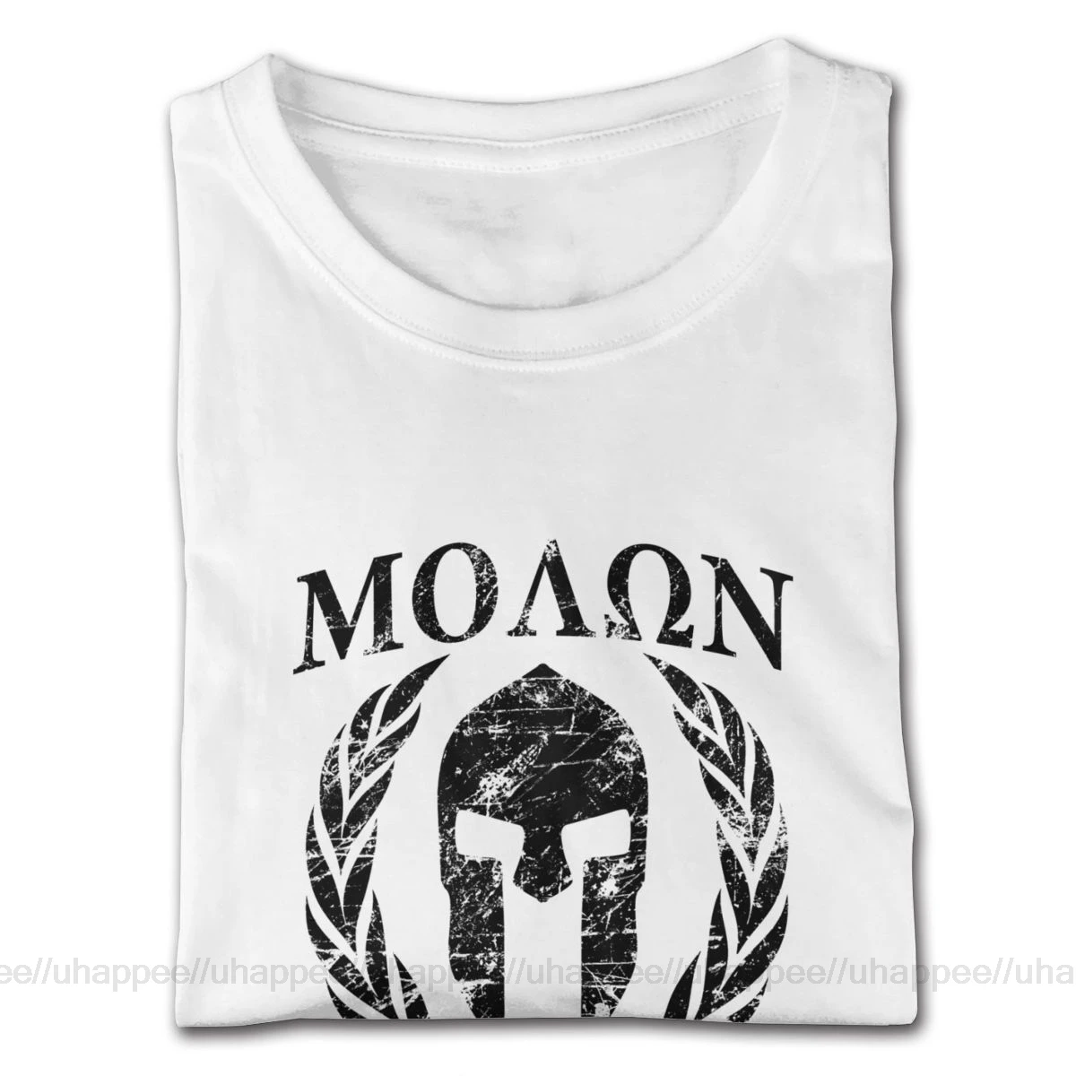 Белые футболки с короткими рукавами и круглым вырезом Momon Labe Spartan Trojan для мужчин 3