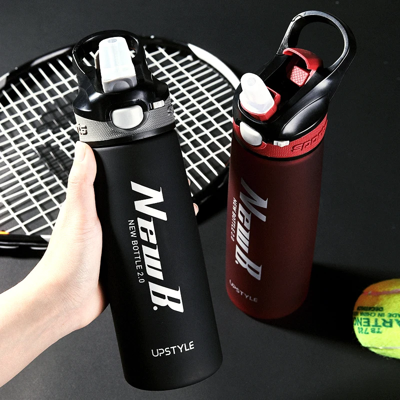 

750ml portable Tritan material straw water bottle durable outdoor sports fitness drink bottle thermal mug thermos coffee mug
