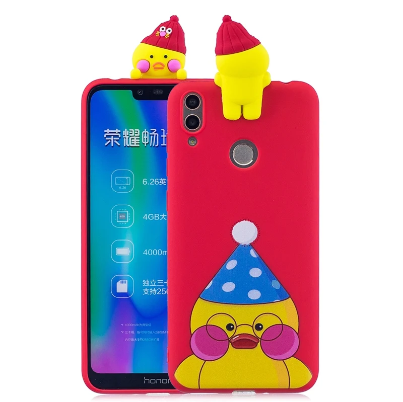 3D силиконовый милый мультяшный чехол для Huawei Honor 8C с милой куклой розовой свиньей