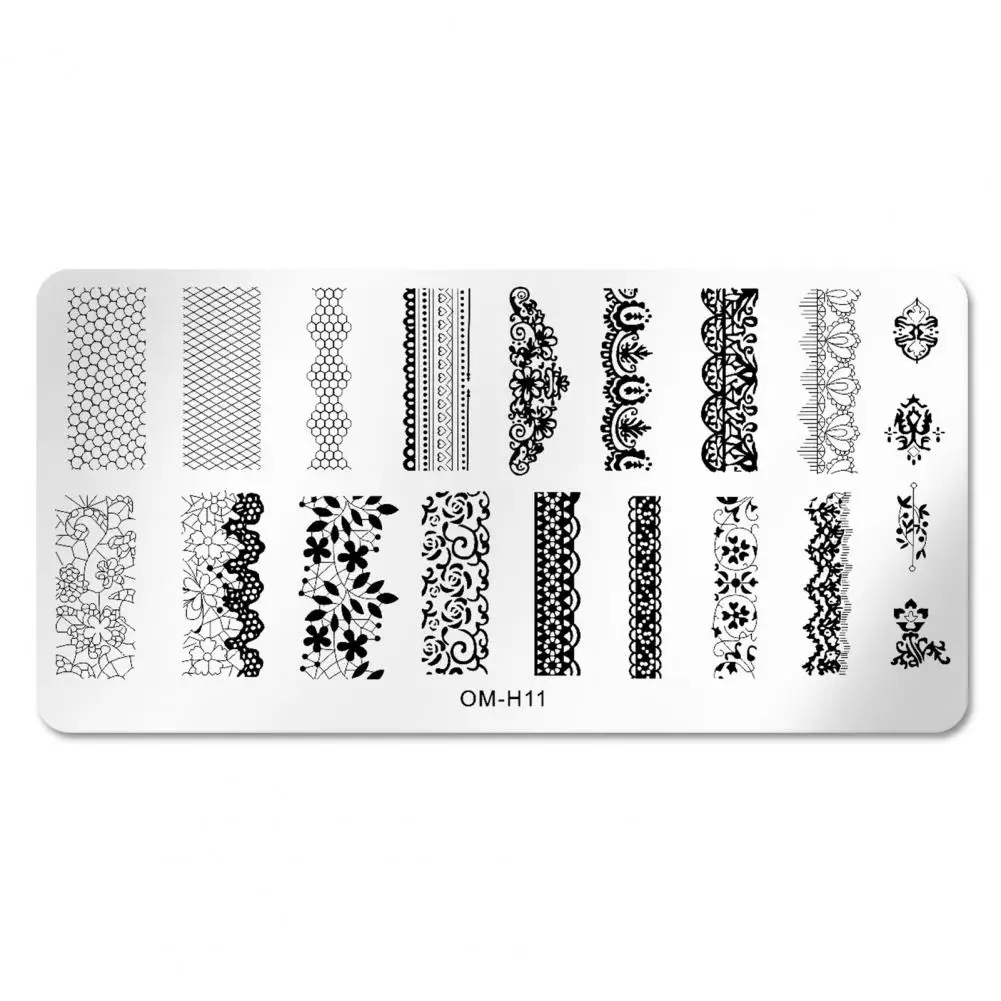 Змеиная леопардовая пластина для стемпинга ногтей Геометрические линии