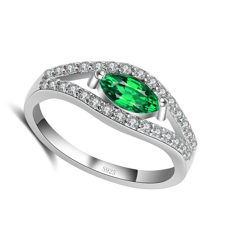 Женское серебряное кольцо с фианитом в стиле панк|cubic zirconia|925 sterling silver ringsterling rings |