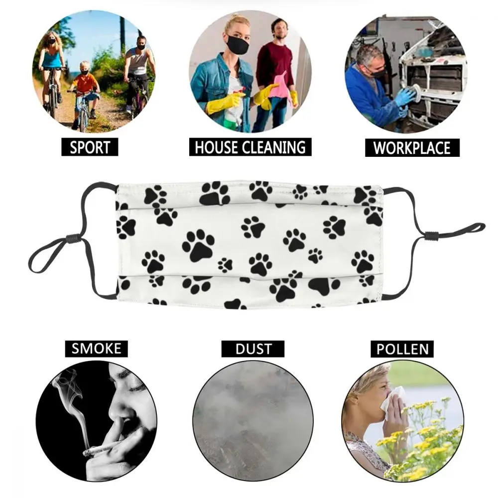

Unisex Adult Funny Dog Footprint Mask for Face Anti Dust Paw Protection Cover Respirator Washable Mouth Muffle