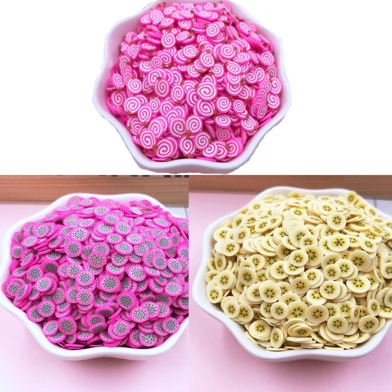 

Polymer Clay Cane Pink Swirl Cake Slices 100grams -Polymer Clay Slices Sticker / Nail art Sticker Slime Fruit Slime /10000pcs