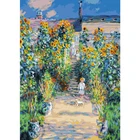 Monet's Garden живопись маслом по номерам, украшение для стен гостиной, для детей и взрослых, расписанное вручную, холст, акриловая роспись, подарок
