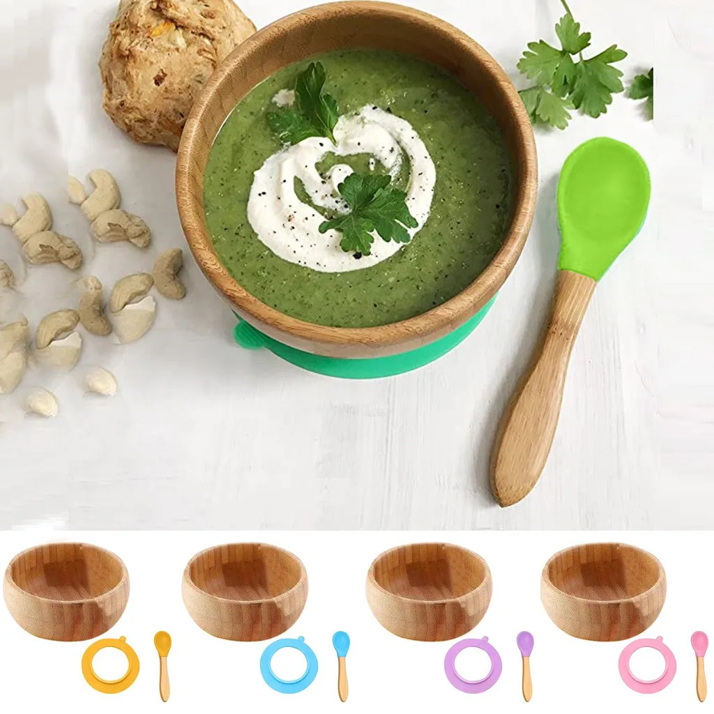 40 # круглая миска для малышей силиконовая чаша набор ложек на присоске Креативные