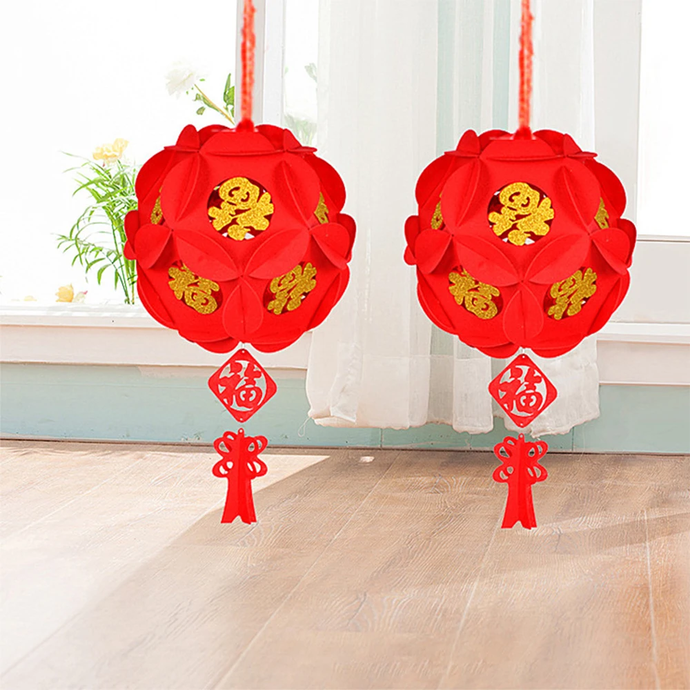 2020 New Year 3D Red Hanging Lanterns Chinese Traditional Classical China Theme Luck Fu Lantern For Festival Decor | Дом и сад