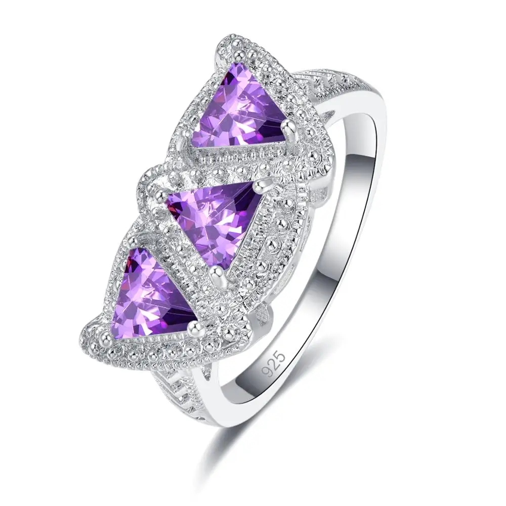 

Jrose Drop Shipping Wholesale Triangle Crystal Zircon Stone Female Ring 925 Silver Wedding Band Engagement Rings For Women
