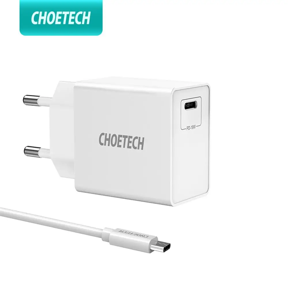 CHOETECH USB type C зарядное устройство 18 Вт PD настенное мобильное для iPhone 11 Pro XS XR X 8 Plus