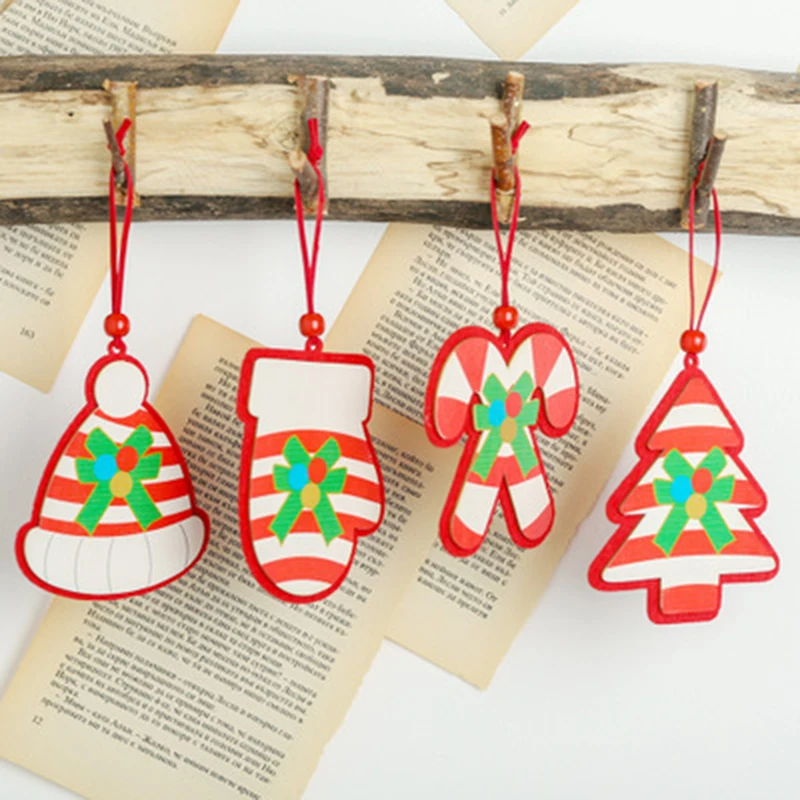 DIY Красная рождественская елка перчатки тростниковая шляпа красный нетканый