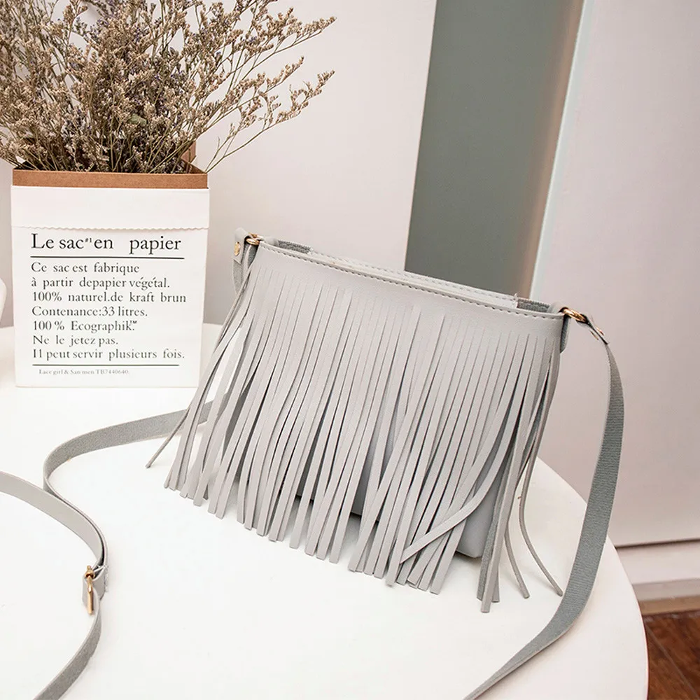 2W # женская сумка через плечо сумки для женщин сумка-мессенджер с кисточкой