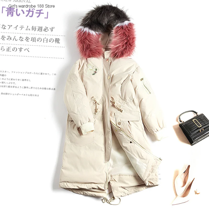 

Высококачественное теплое пальто из хлопка с большим меховым воротником